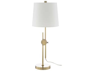 Surya Jace Metallic Brass White Ivory Polyester Buffet Lamp SYJCE002