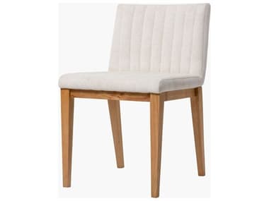 Surya Joanne Rubberwood White Upholstered Armless Dining Chair Set of 2 SYJNE001SET