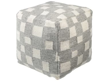 Surya Jacinta Slate Gray Upholstered Pouf SYJTPF002181818