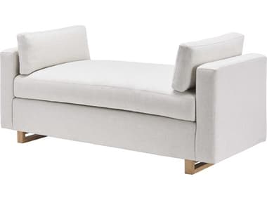 Surya Kaufmann Brown Clear White Upholstered Accent Bench SYKAUF001286426