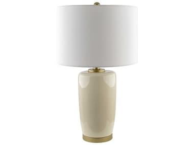 Surya Kasuri Cream White Linen Off Buffet Lamp SYKSU001