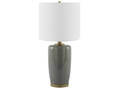 Surya Kasuri Gray White Linen Buffet Lamp SYKSU002