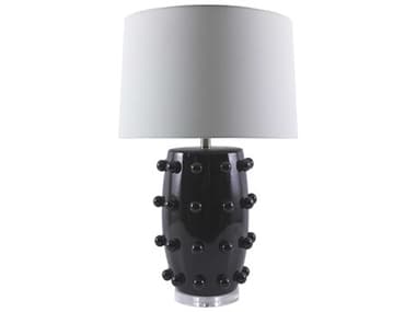 Surya Labianca Black White Linen Buffet Lamp SYLBA001