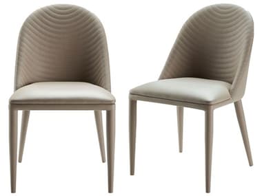 Surya Lacey Beige Faux Leather Armless Dining Chair Set of 2 SYLCY001