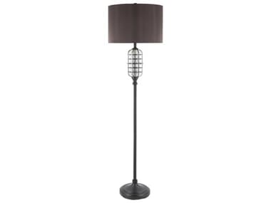 Surya Letty Black White Brown Polyester Floor Lamp SYLET001