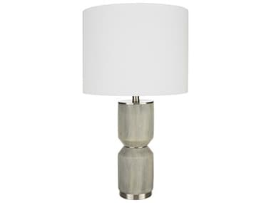 Surya Wells Gray White Linen Buffet Lamp SYLLS002