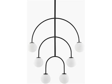 Surya Laon 6-Light Black Globe Chandelier SYLON001