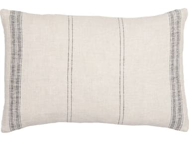 Surya Linen Stripe Light Beige / Black Pillow SYLPE001