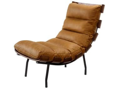 Surya Laval Brown Leather Accent Chair SYLVL002