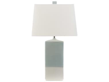 Surya Malloy Aqua Ivory Linen Blue Buffet Lamp SYMAY260TBL