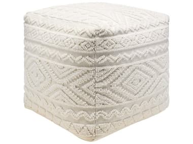 Surya Matthew Ivory Cream Upholstered Pouf SYMEPF001181818