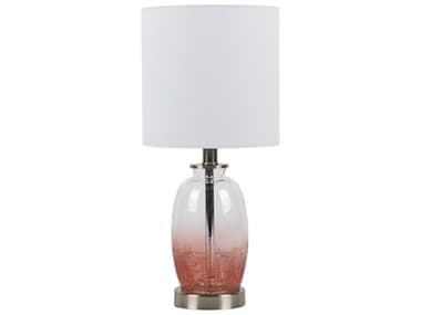 Surya Manitoba Pink White Linen Table Lamp SYMIB003