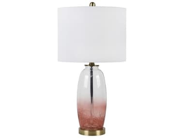 Surya Manitoba Pink White Linen Buffet Lamp SYMIB004