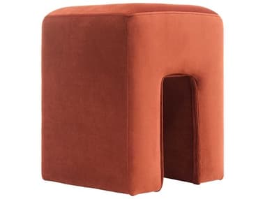 Surya Miraya Rust Red Upholstered Ottoman SYMIRY002181414