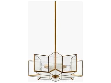 Surya Morella 2-Light Metallic Brass Geometric Pendant SYMOL001