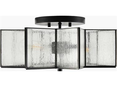 Surya Morella 2-Light Black Geometric Semi Flush Mount SYMOL006
