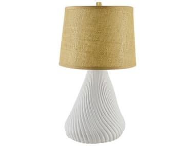 Surya Mervans White Brown Rattan Buffet Lamp SYMVS001