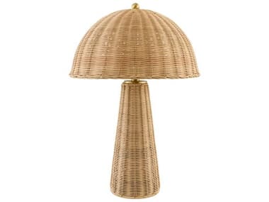 Surya Naves Beige Rattan Brown Table Lamp SYNAV001
