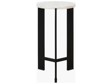 Surya Nisse Round Marble Beige Black End Table SYNISS001201010