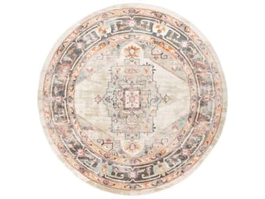 Surya New Mexico Light Blue / Sage / Yellow / Brick Red / Lavender / Rose / Charcoal / White / Pink Round Area Rug SYNWM2300ROU