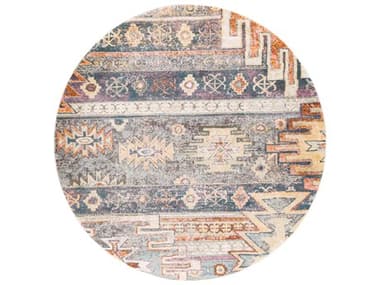 Surya New Mexico Blue / Light Sage / Yellow / Rose / Slate / Pink / Lavender / Brick Red / Charcoal / Burnt Orange / White Round Area Rug SYNWM2310ROU