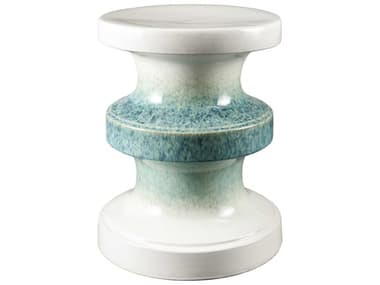 Surya Osambela Teal Cream Green Accent Stool SYOBA002181313