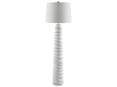 Surya Obelisco White Linen Floor Lamp SYOBL001