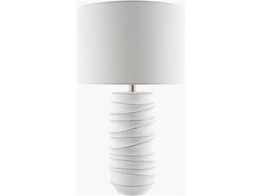 Surya Obelisco White Linen Buffet Lamp SYOBL002