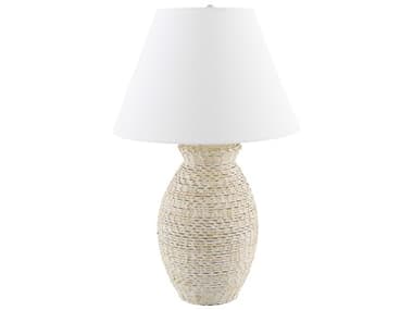 Surya Pubil White Linen Buffet Lamp SYPBL002