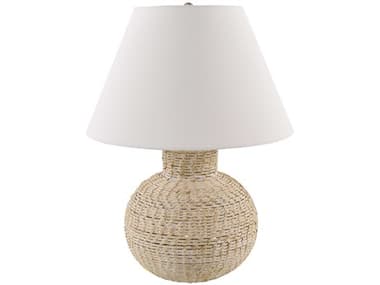 Surya Pubil White Linen Table Lamp SYPBL004