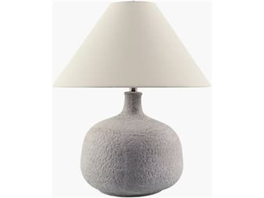 Surya Pedras Gray White Linen Buffet Lamp SYPDR002