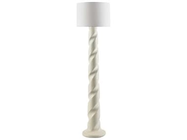 Surya Piox Cream White Linen Floor Lamp SYPIX001