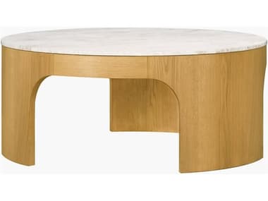 Surya Planar Round Marble White Clear Coffee Table SYPLNR002263218