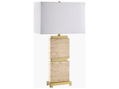 Surya Ponta Wheat White Linen Brown Buffet Lamp SYPNT002