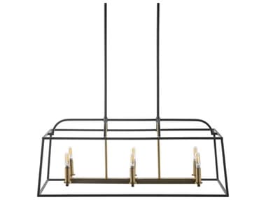 Surya Possini 6-Light Black Linear Island Pendant SYPOS002