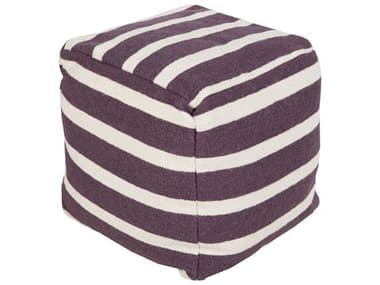 Surya Frontier Plum Purple Upholstered Pouf SYPOUF159181818