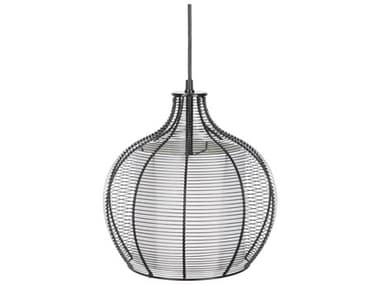 Surya Quinton 1-Light Black Cylinder Globe Mini Pendant SYQTN001