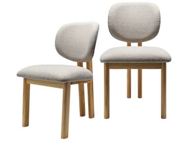 Surya Rena Rubberwood Beige Upholstered Armless Dining Chair Set of 2 SYREE001SET