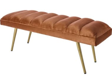 Surya Roxeanne 48" Brown Gold Accent Bench SYRON009