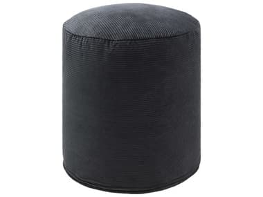 Surya Roy Charcoal Gray Upholstered Pouf SYROPF006161818