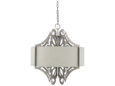 Surya Roxy 3-Light Metallic Pewter Drum Pendant SYROX004