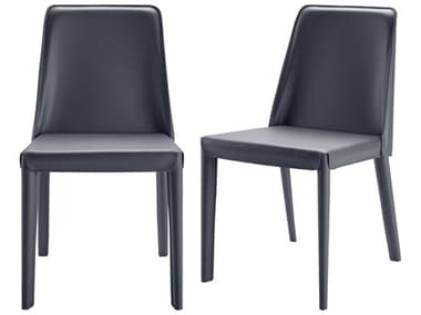 Surya Rosy Blue Leather Armless Dining Chair Set of 2 SYRSY001