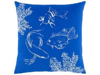 Surya Sea Life Dark Blue Pillow SYSLF005