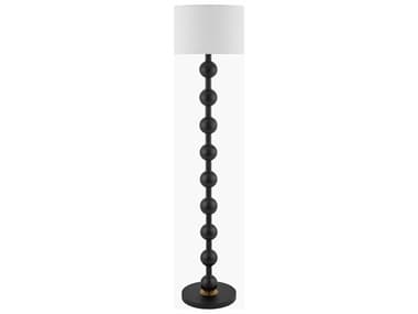 Surya Saline Black White Linen Floor Lamp SYSLI001