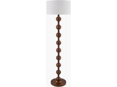 Surya Saline Brown White Linen Floor Lamp SYSLI002
