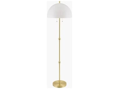 Surya Starlux Metallic Brass White Glass Floor Lamp SYSRX001