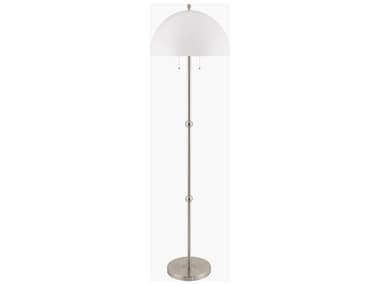 Surya Starlux Metallic Nickel White Glass Floor Lamp SYSRX002