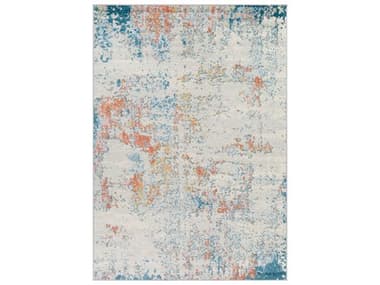 Surya Sunderland Teal / Pale Blue / Brick Red / Yellow / Dusty Coral / Light Gray / Cream Area Rug SYSUN2335REC