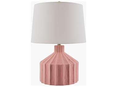 Surya Tibida Pink White Linen Table Lamp SYTBD001