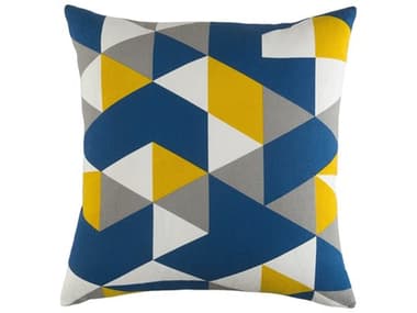 Surya Trudy Yellow / Dark Blue / White Pillow SYTRUD7145